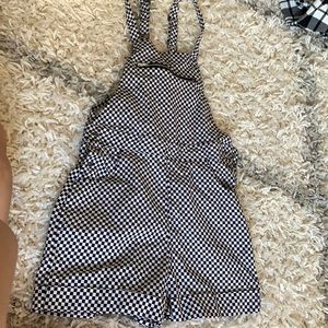 Ardene size Xs plaid overalls